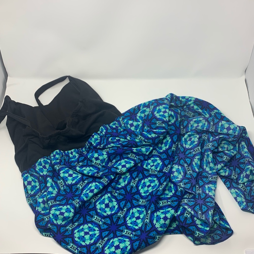 Black and blue high-low dress
